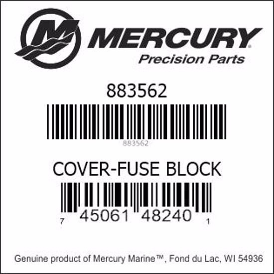 Bar codes for Mercury Marine part number 883562