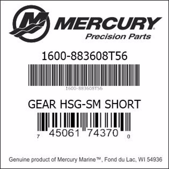 Bar codes for Mercury Marine part number 1600-883608T56