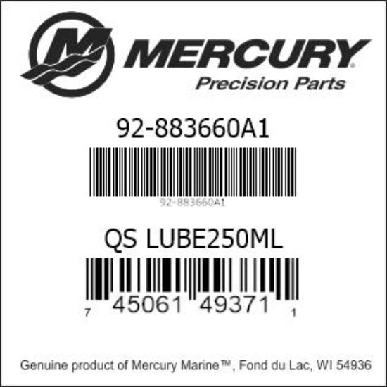 Bar codes for Mercury Marine part number 92-883660A1