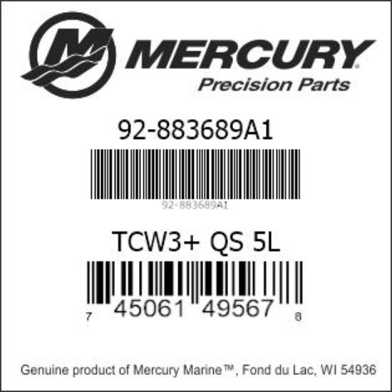 Bar codes for Mercury Marine part number 92-883689A1