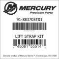 Bar codes for Mercury Marine part number 91-883705T01