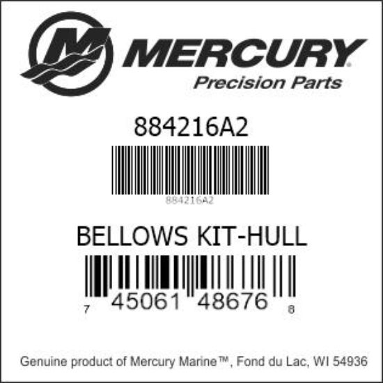 Bar codes for Mercury Marine part number 884216A2