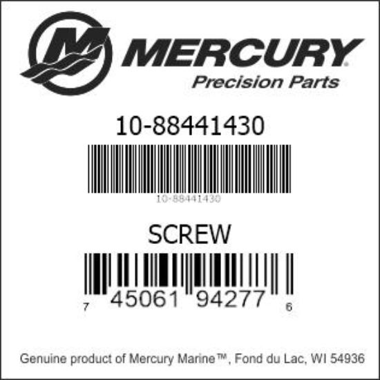 Bar codes for Mercury Marine part number 10-88441430