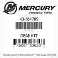 Bar codes for Mercury Marine part number 43-884789