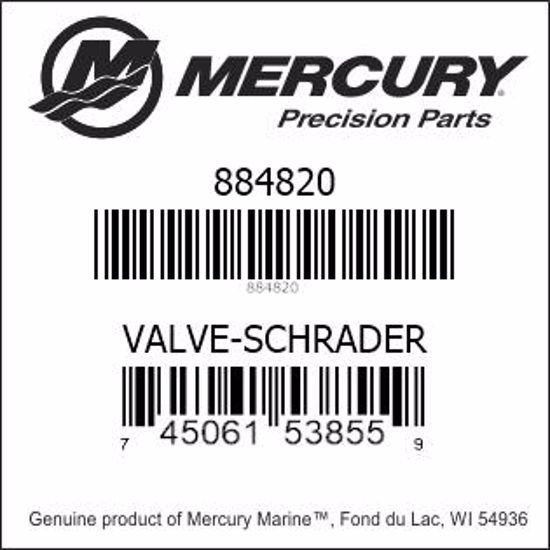 Bar codes for Mercury Marine part number 884820