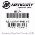 Bar codes for Mercury Marine part number 885174
