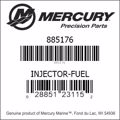 Bar codes for Mercury Marine part number 885176