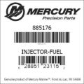 Bar codes for Mercury Marine part number 885176