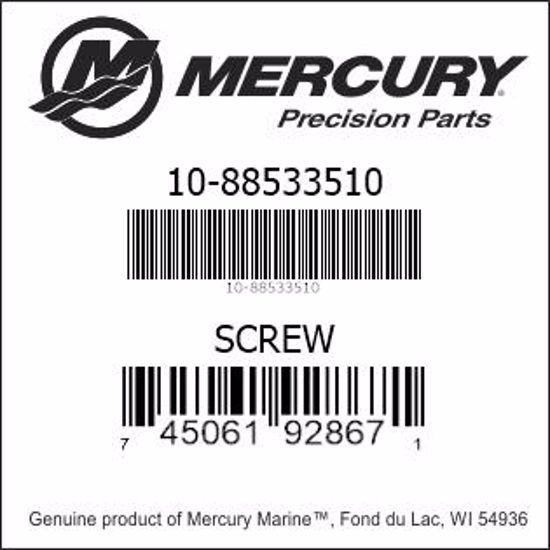 Bar codes for Mercury Marine part number 10-88533510