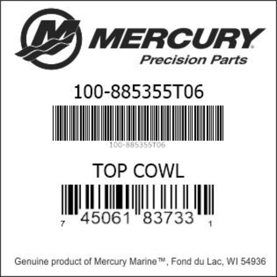 Bar codes for Mercury Marine part number 100-885355T06