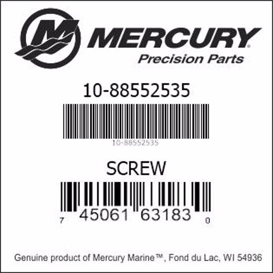 Bar codes for Mercury Marine part number 10-88552535