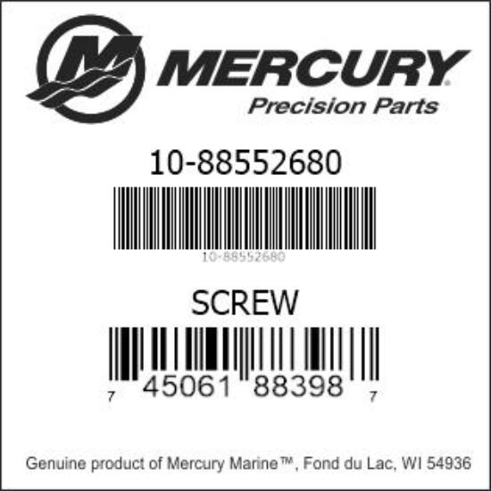 Bar codes for Mercury Marine part number 10-88552680