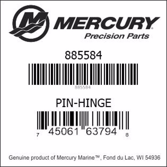 Bar codes for Mercury Marine part number 885584