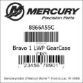 Bar codes for Mercury Marine part number 8866A55C