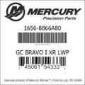 Bar codes for Mercury Marine part number 1656-8866A80