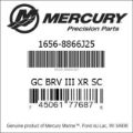 Bar codes for Mercury Marine part number 1656-8866J25