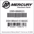 Bar codes for Mercury Marine part number 1589-8868G21