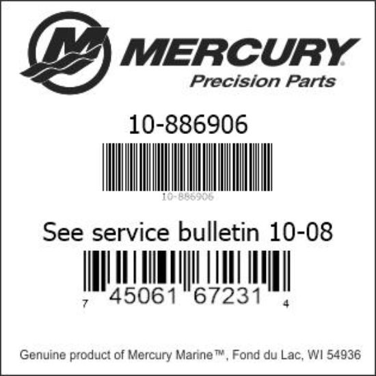 Bar codes for Mercury Marine part number 10-886906