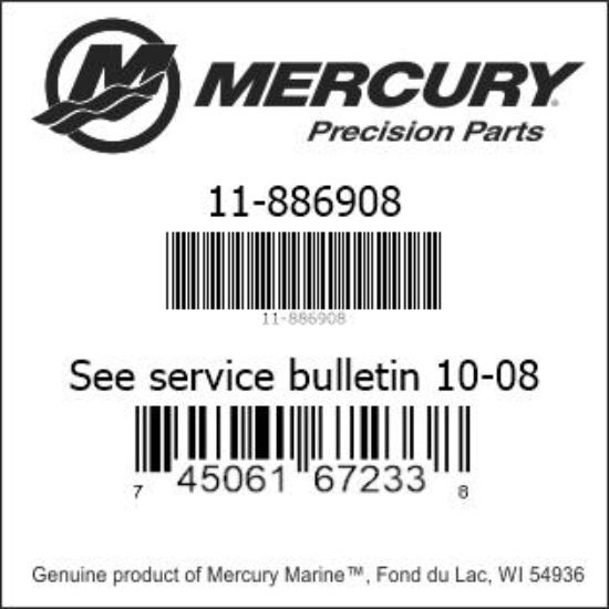 Bar codes for Mercury Marine part number 11-886908