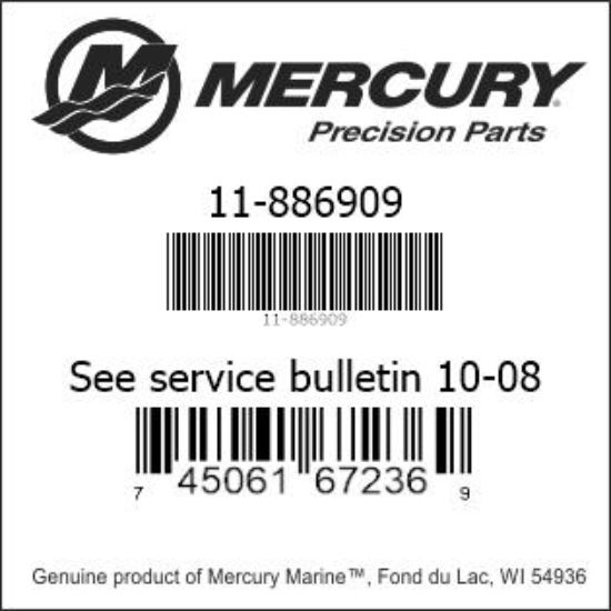 Bar codes for Mercury Marine part number 11-886909