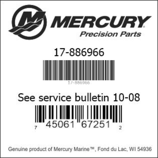 Bar codes for Mercury Marine part number 17-886966