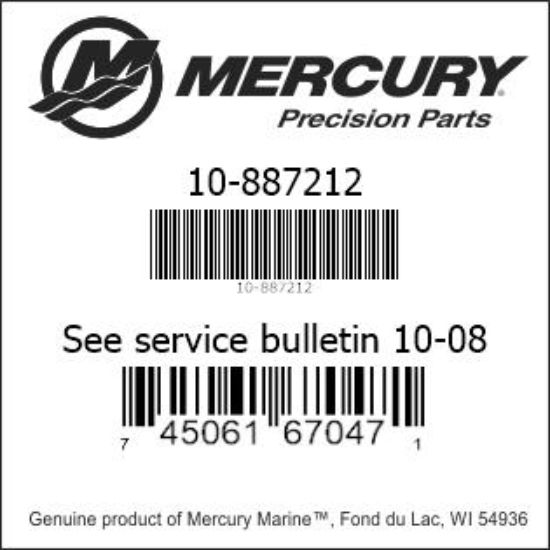 Bar codes for Mercury Marine part number 10-887212