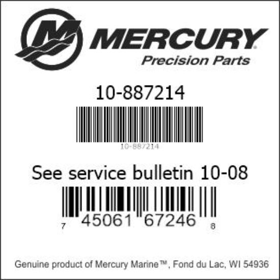 Bar codes for Mercury Marine part number 10-887214
