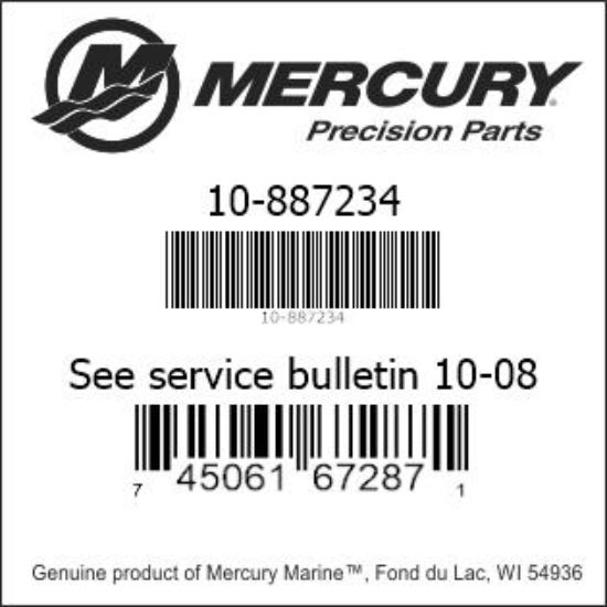 Bar codes for Mercury Marine part number 10-887234