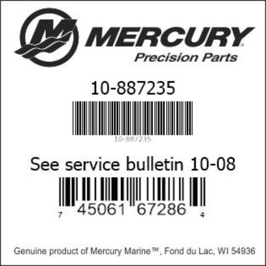 Bar codes for Mercury Marine part number 10-887235