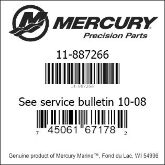 Bar codes for Mercury Marine part number 11-887266
