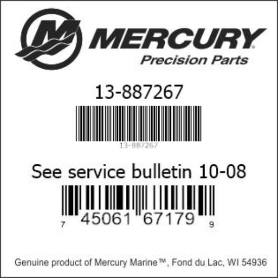 Bar codes for Mercury Marine part number 13-887267