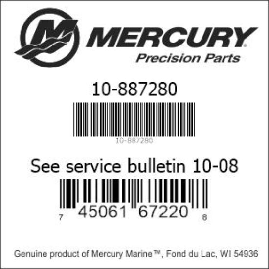 Bar codes for Mercury Marine part number 10-887280