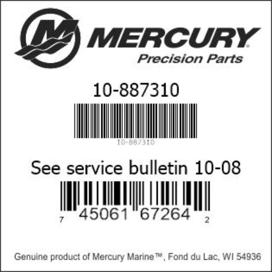 Bar codes for Mercury Marine part number 10-887310