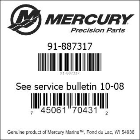 Bar codes for Mercury Marine part number 91-887317