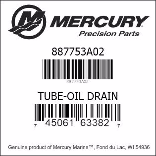 Bar codes for Mercury Marine part number 887753A02