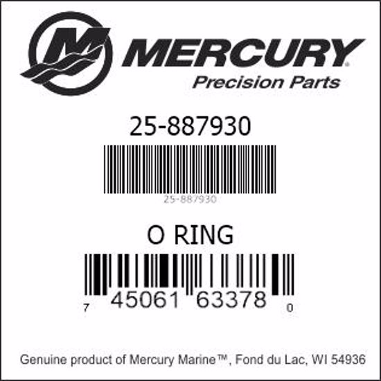 Bar codes for Mercury Marine part number 25-887930