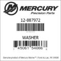 Bar codes for Mercury Marine part number 12-887972