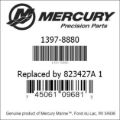 Bar codes for Mercury Marine part number 1397-8880