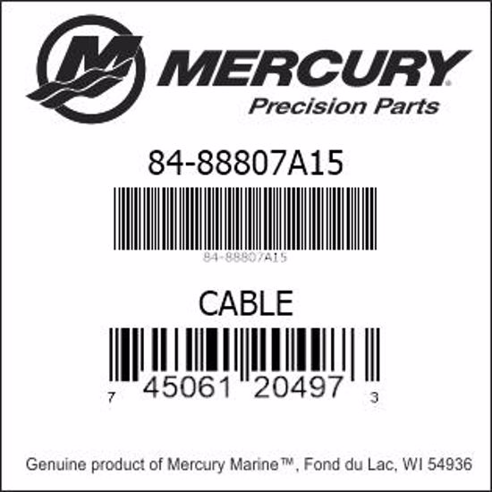 Bar codes for Mercury Marine part number 84-88807A15