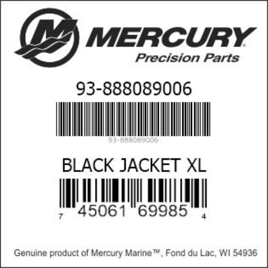 Bar codes for Mercury Marine part number 93-888089006