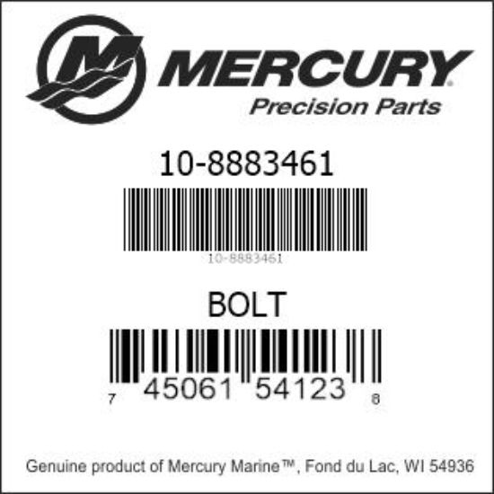 Bar codes for Mercury Marine part number 10-8883461
