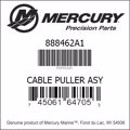 Bar codes for Mercury Marine part number 888462A1