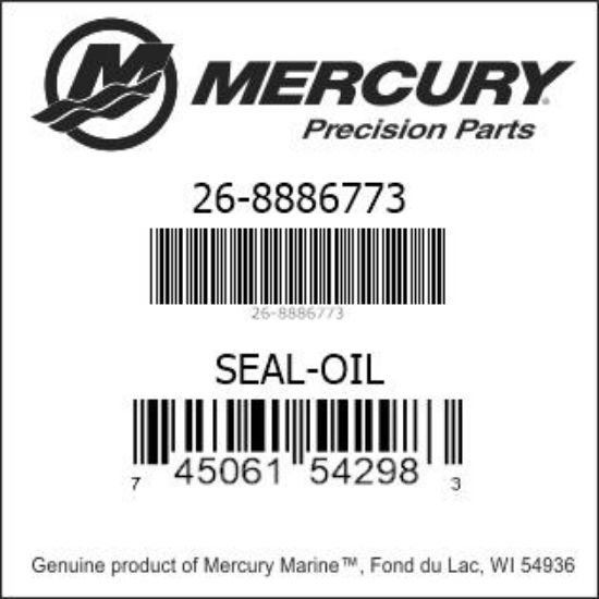 Bar codes for Mercury Marine part number 26-8886773