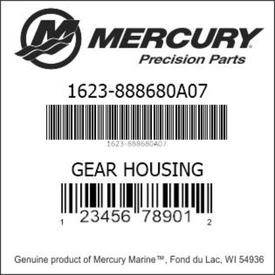 Bar codes for Mercury Marine part number 1623-888680A07