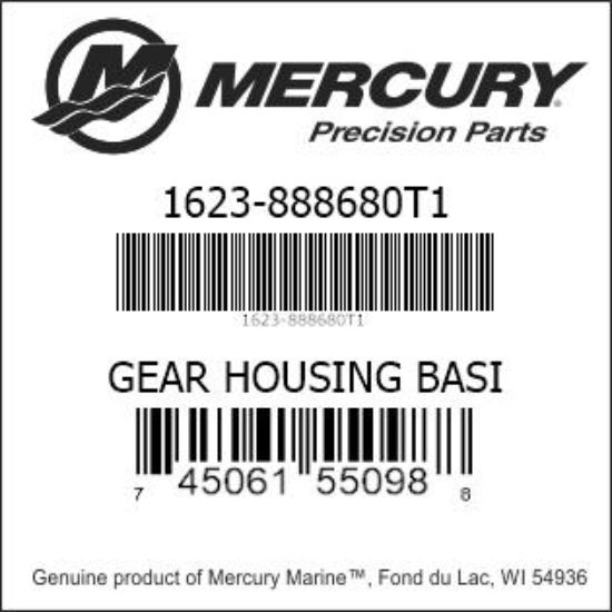 Bar codes for Mercury Marine part number 1623-888680T1