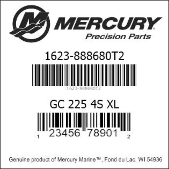 Bar codes for Mercury Marine part number 1623-888680T2