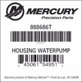 Bar codes for Mercury Marine part number 888686T