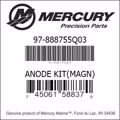 Bar codes for Mercury Marine part number 97-888755Q03
