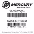 Bar codes for Mercury Marine part number 97-888755Q04