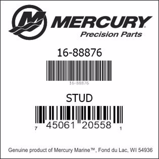 Bar codes for Mercury Marine part number 16-88876